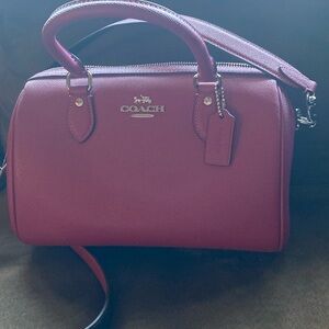 Coach rowan satchel with signature canvas strap Color is bright violet